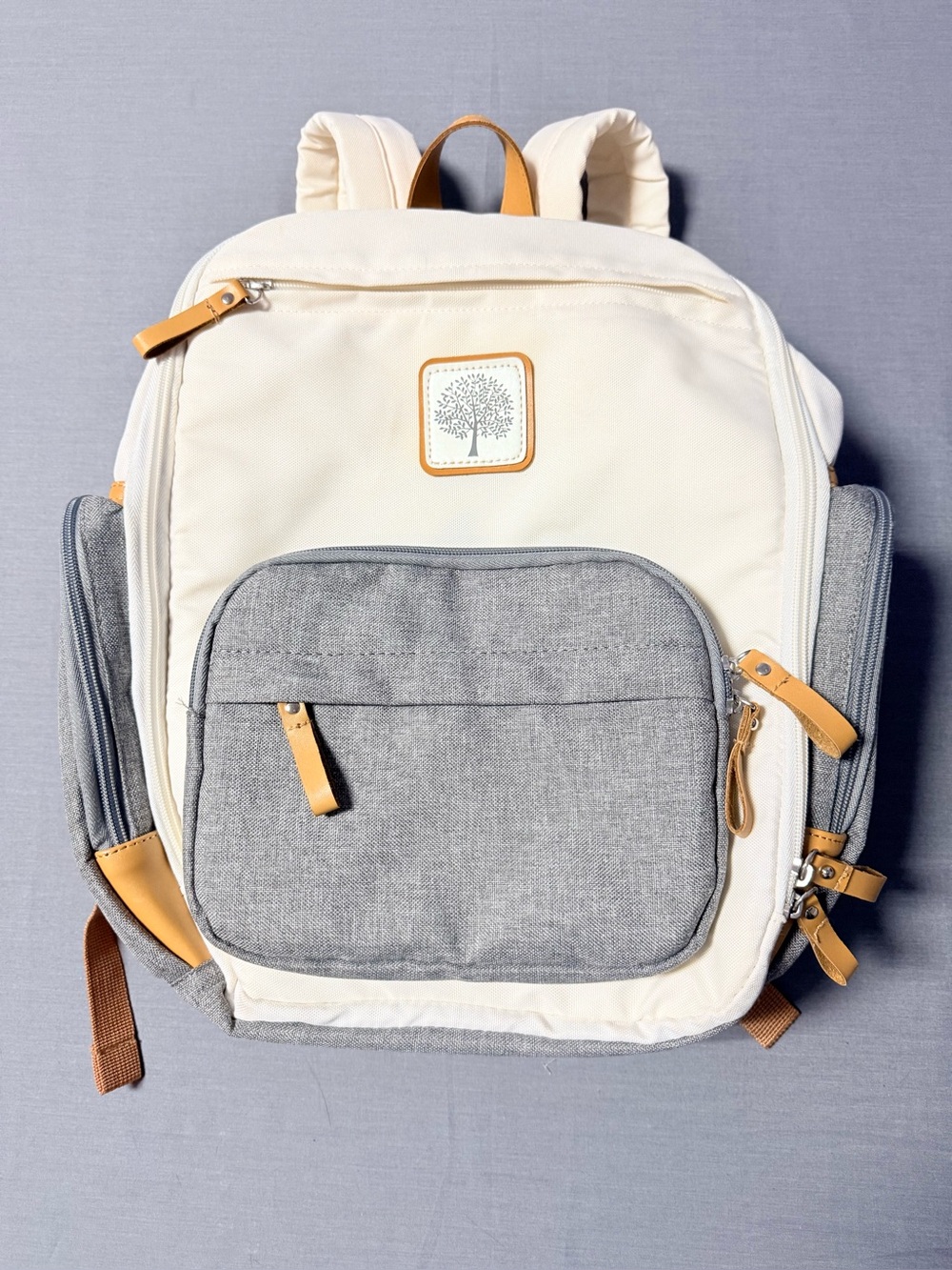 Parker Baby Co. Bag Diaper Backpack – Cream / Gray